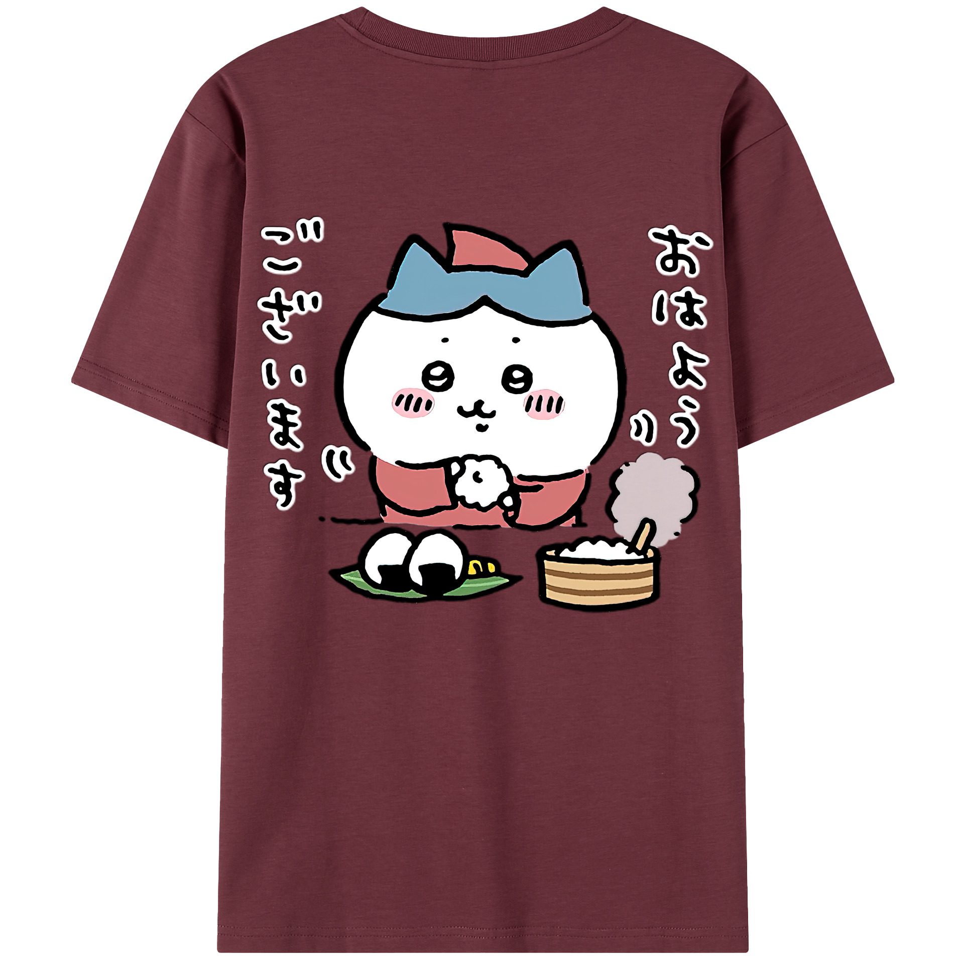 （画像用） ちいかわ ハチワレ Chii-kawa hachiware 綿100％半袖Tシャツ（背面プリント）